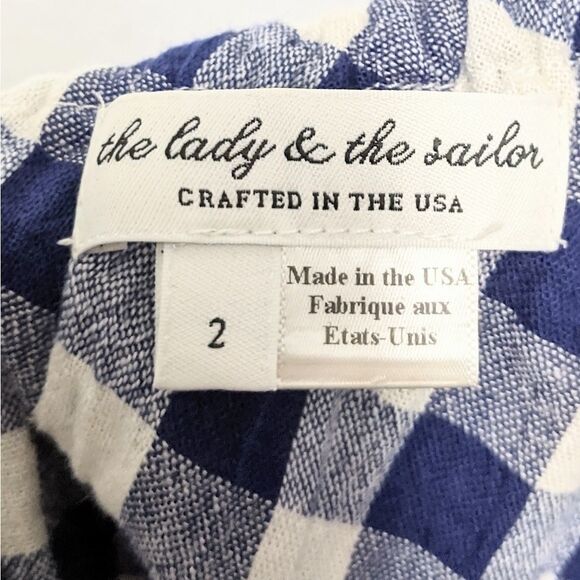 Anthropologie THE LADY & THE SAILOR One Shoulder Gingham Top M - Picture 4 of 9
